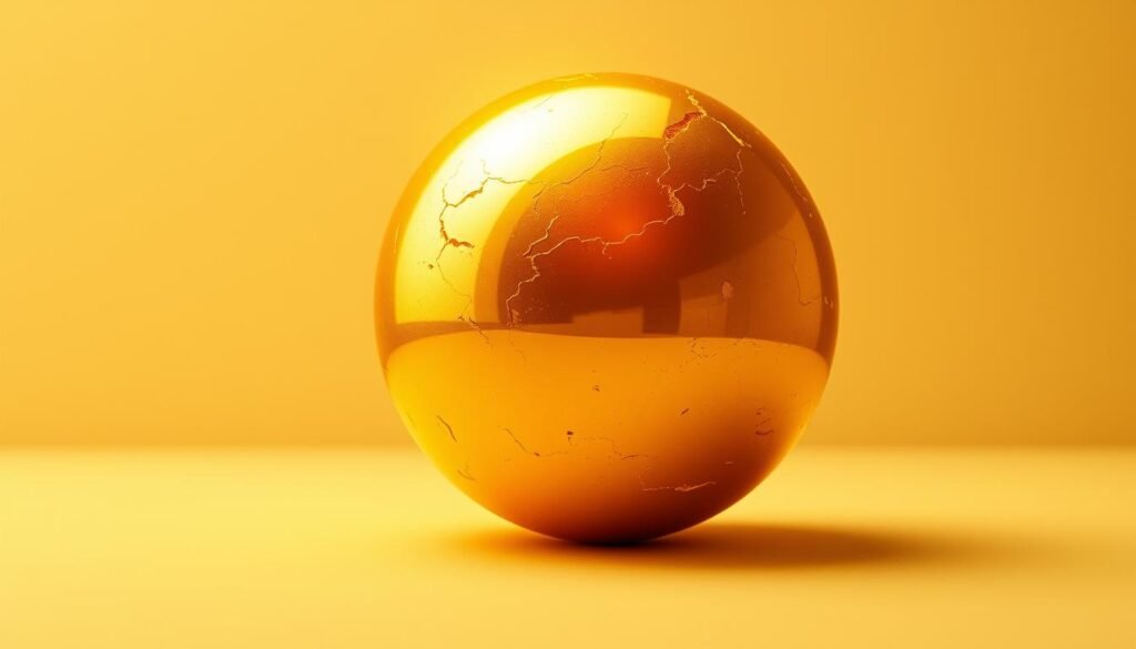 A timeless golden sphere, glowing with an inner radiance, stands as a testament to the enduring value of gold. Captured in a warm, inviting light, the sphere exudes a sense of solidity and permanence, conveying the idea of gold as a reliable, long-term asset. The background is a soft, muted palette, allowing the golden orb to take center stage and command attention. Subtle textures and reflections on the surface of the sphere add depth and richness, hinting at the complexity and inherent value of this precious metal. The overall composition evokes a sense of stability, tranquility, and the timeless nature of gold as a reliable store of wealth. A timeless golden sphere, glowing with an inner radiance, stands as a testament to the enduring value of gold. Captured in a warm, inviting light, the sphere exudes a sense of solidity and permanence, conveying the idea of gold as a reliable, long-term asset. The background is a soft, muted palette, allowing the golden orb to take center stage and command attention. Subtle textures and reflections on the surface of the sphere add depth and richness, hinting at the complexity and inherent value of this precious metal. The overall composition evokes a sense of stability, tranquility, and the timeless nature of gold as a reliable store of wealth.