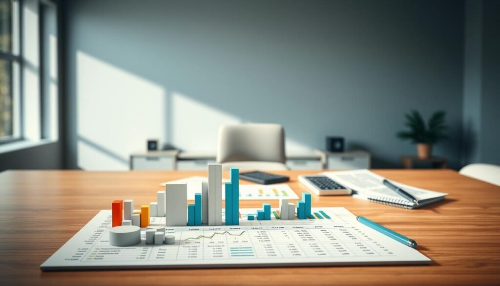 A visually striking illustration of tax-efficient rebalancing strategies, depicted in a realistic, digital rendering. The foreground features a detailed model of a rebalancing chart or dashboard, showcasing various investment assets and their performance metrics. The middle ground presents a thoughtful arrangement of financial documents, calculators, and analytical tools, conveying the analytical process. The background depicts a serene, minimalist office setting with muted tones, evoking a sense of focused financial planning. Dramatic, directional lighting accentuates the key elements, creating a sense of depth and emphasizing the importance of the subject matter. The overall composition and attention to detail convey the complexity and nuance of tax-efficient rebalancing strategies.